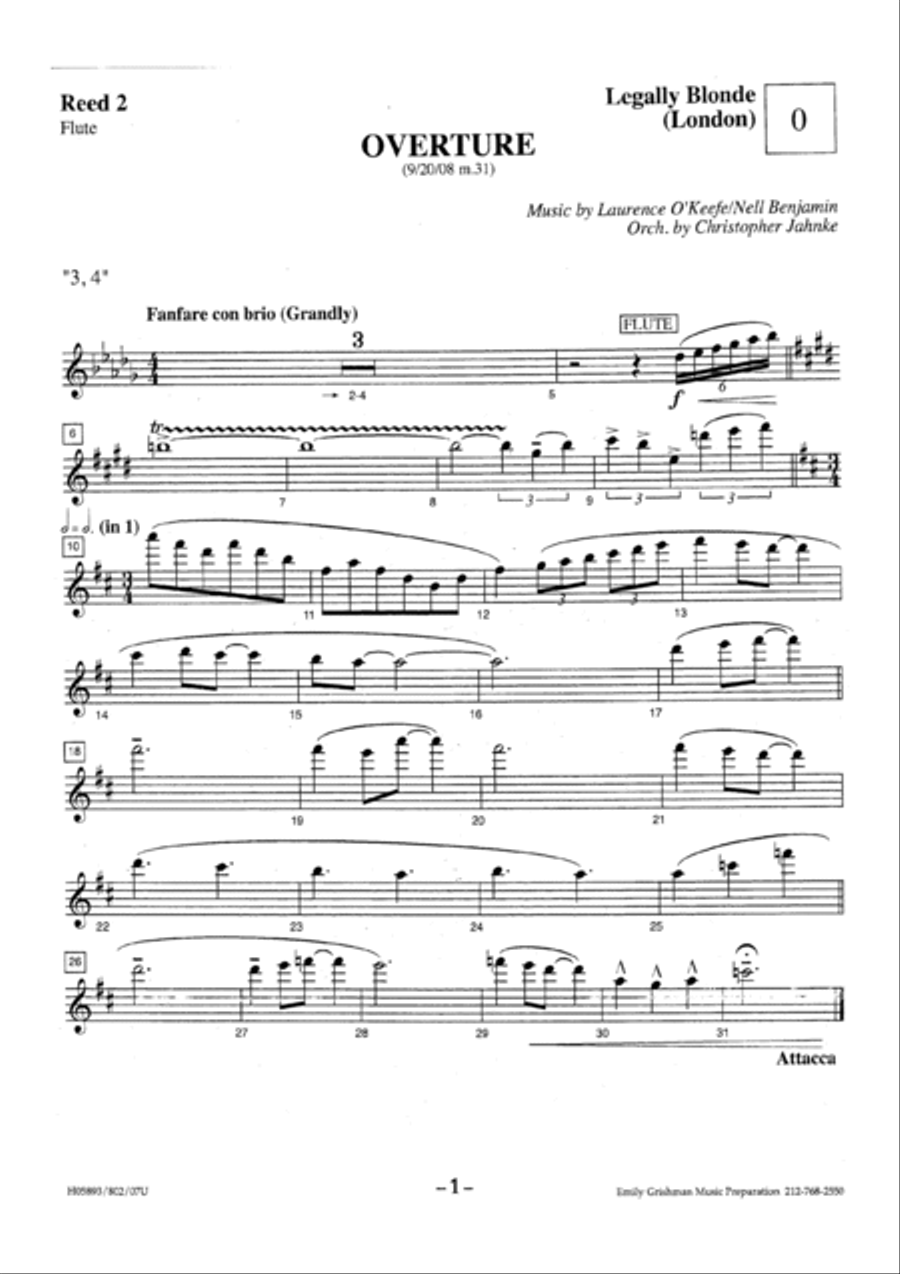 Legally Blonde Piccolo scores gallery preview page 4