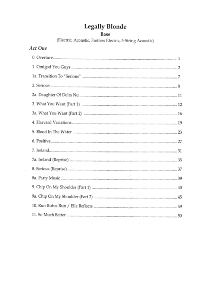 Legally Blonde Double Bass scores gallery preview page 3