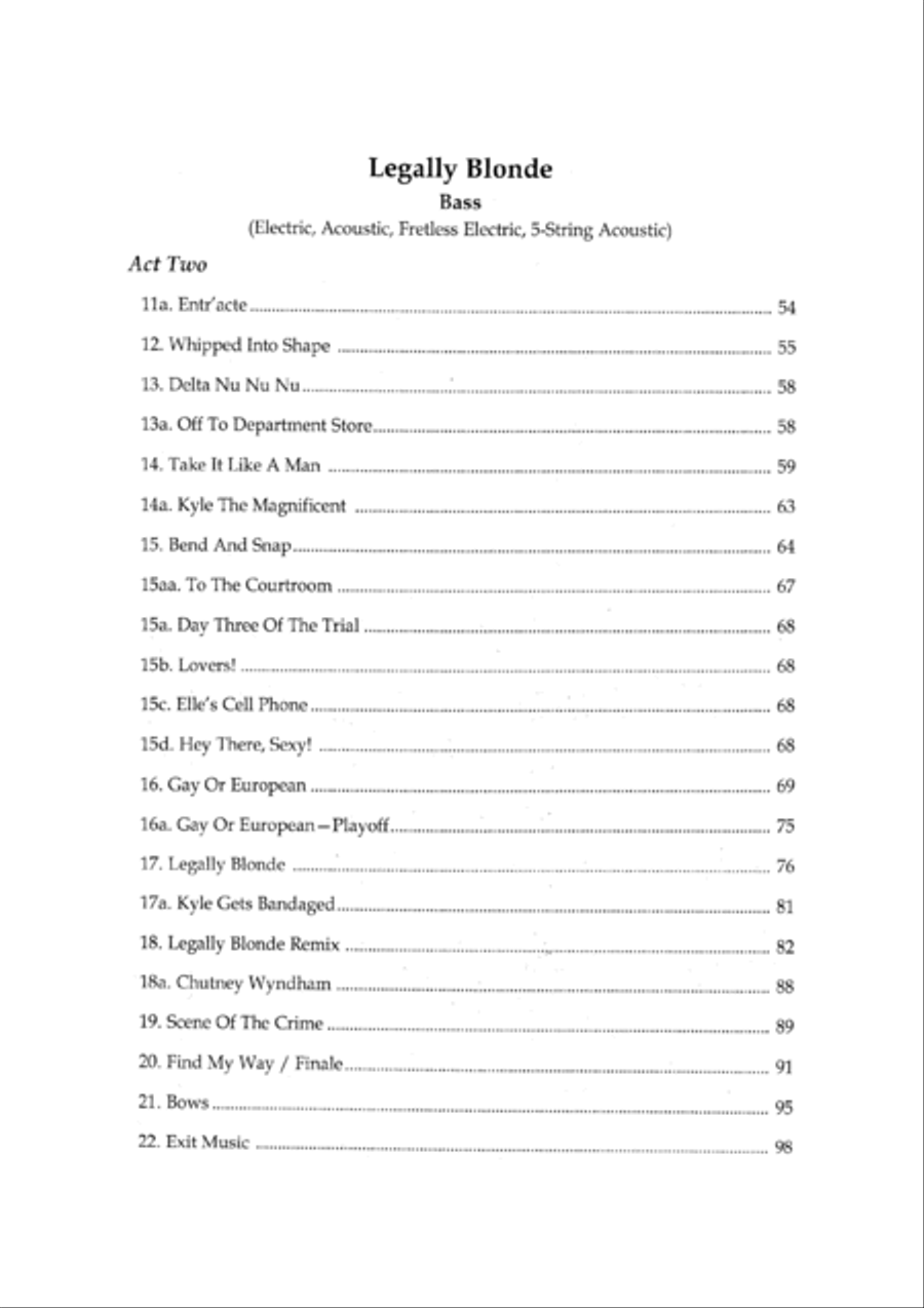 Legally Blonde Double Bass scores gallery preview page 4