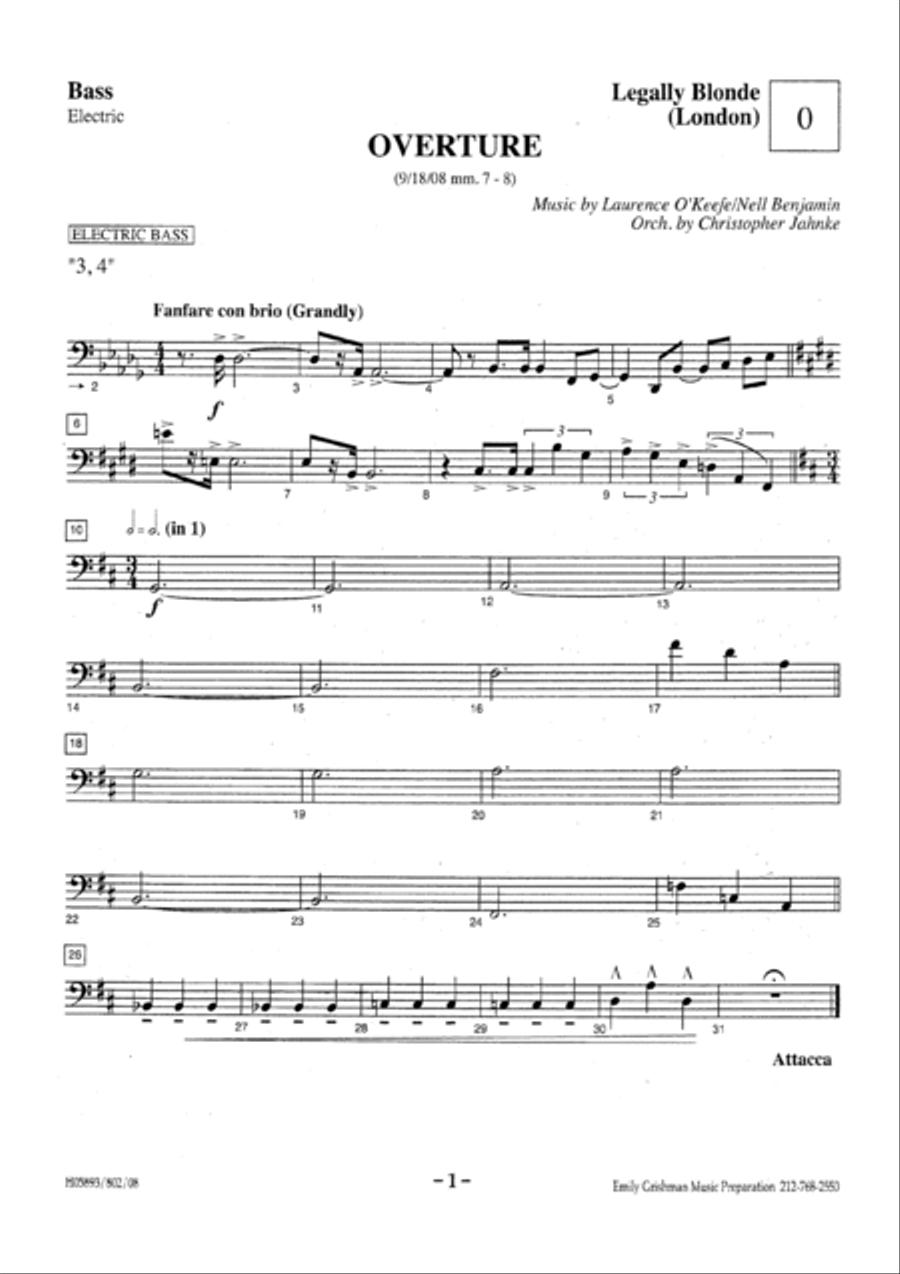 Legally Blonde Double Bass scores gallery preview page 5