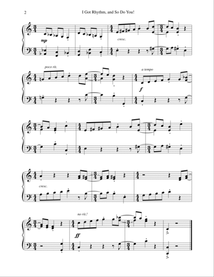 I Got Rhythm, and So Do You! Piano Solo scores gallery preview page 2