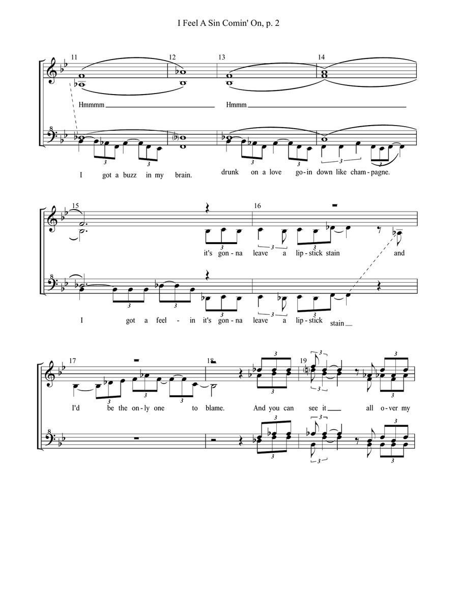 I Feel A Sin Comin' On I Feel A Sin Comin' On 4-Part scores gallery preview page 2