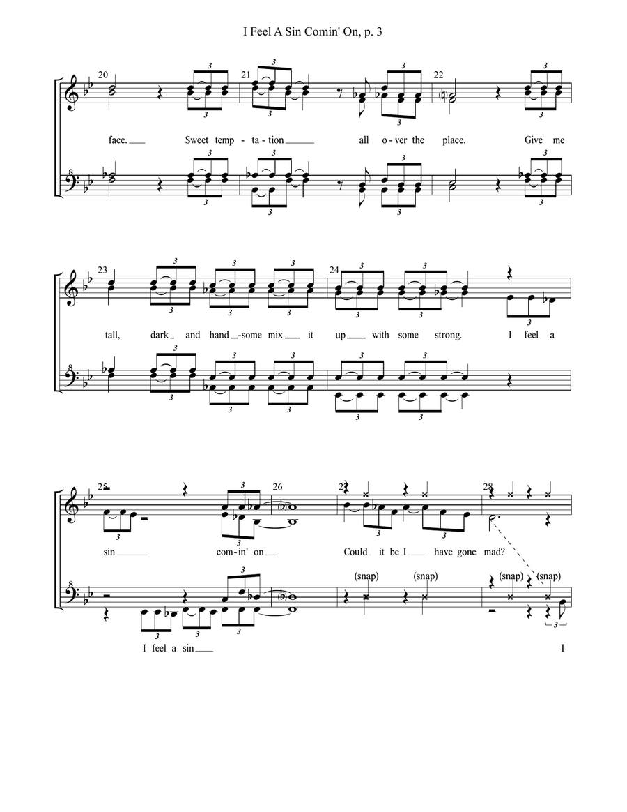 I Feel A Sin Comin' On I Feel A Sin Comin' On 4-Part scores gallery preview page 3