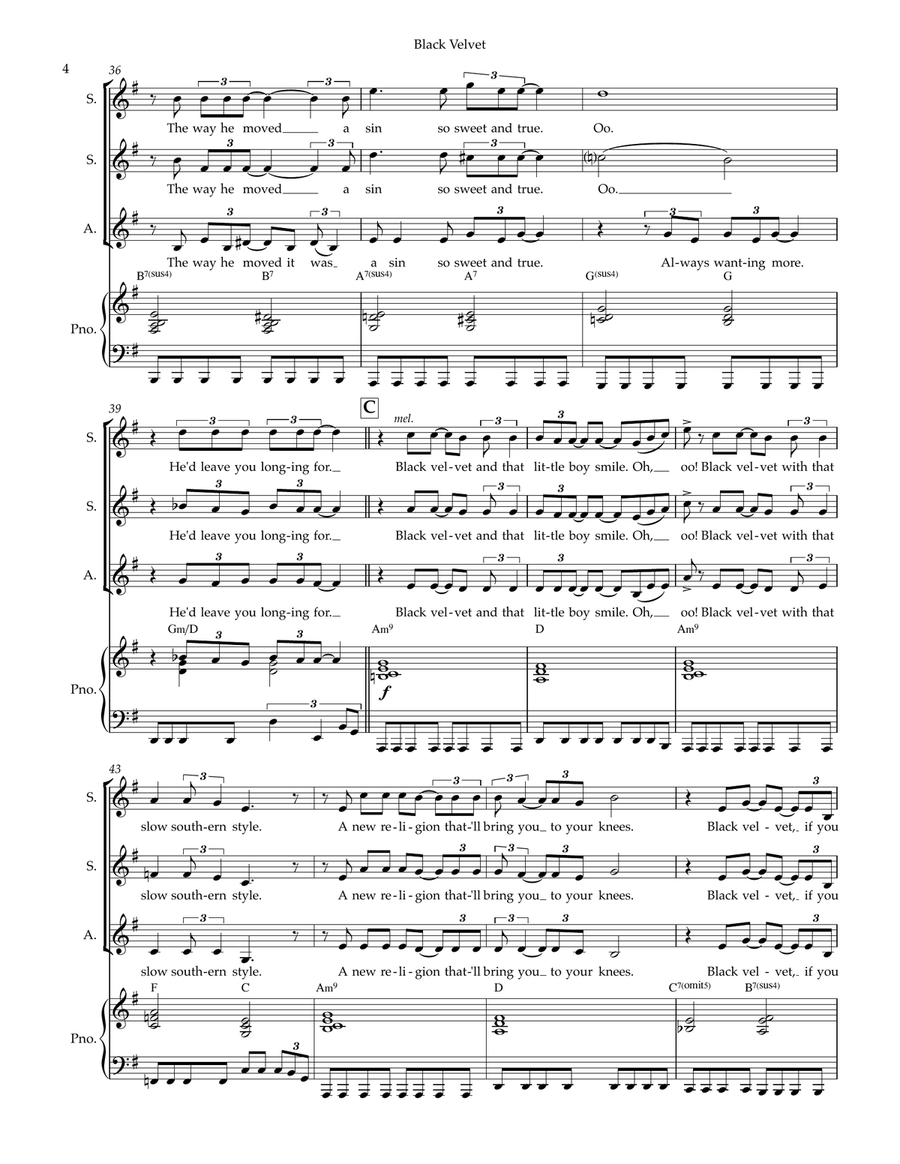 Black Velvet SSA scores gallery preview page 4