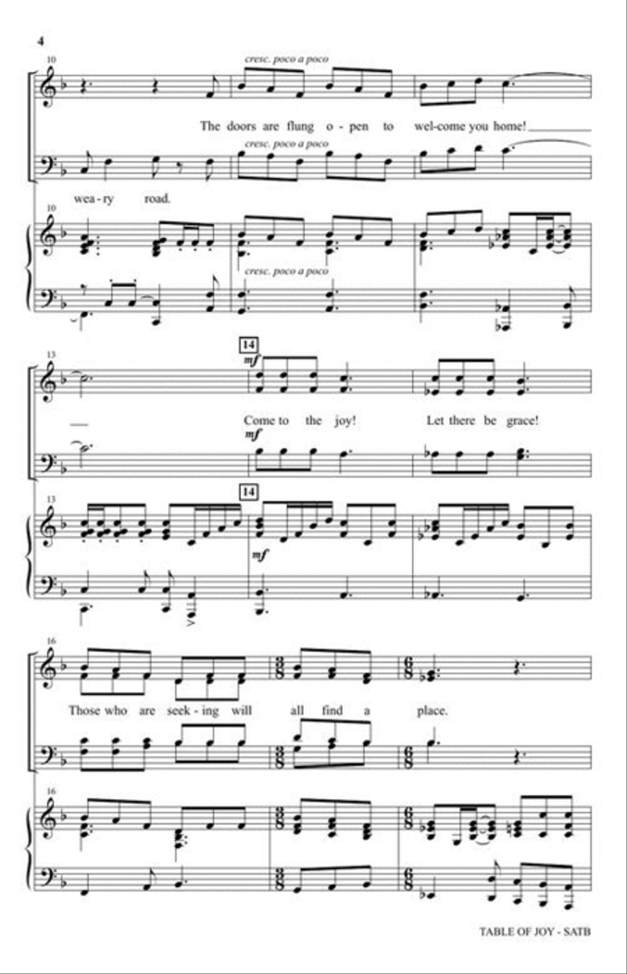 Table of Joy 4-Part scores gallery preview page 4