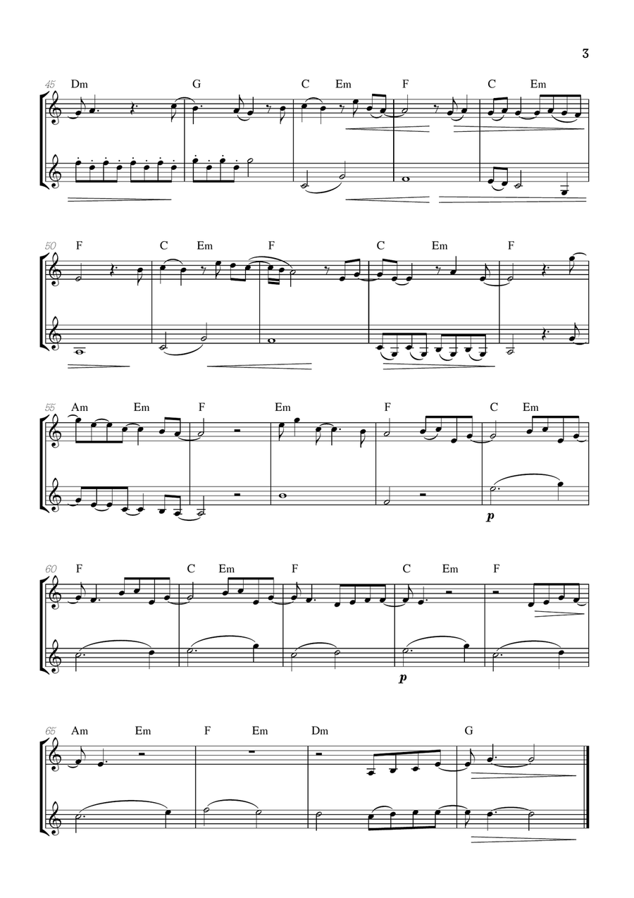 What Was I Made For? String Duet scores gallery preview page 3