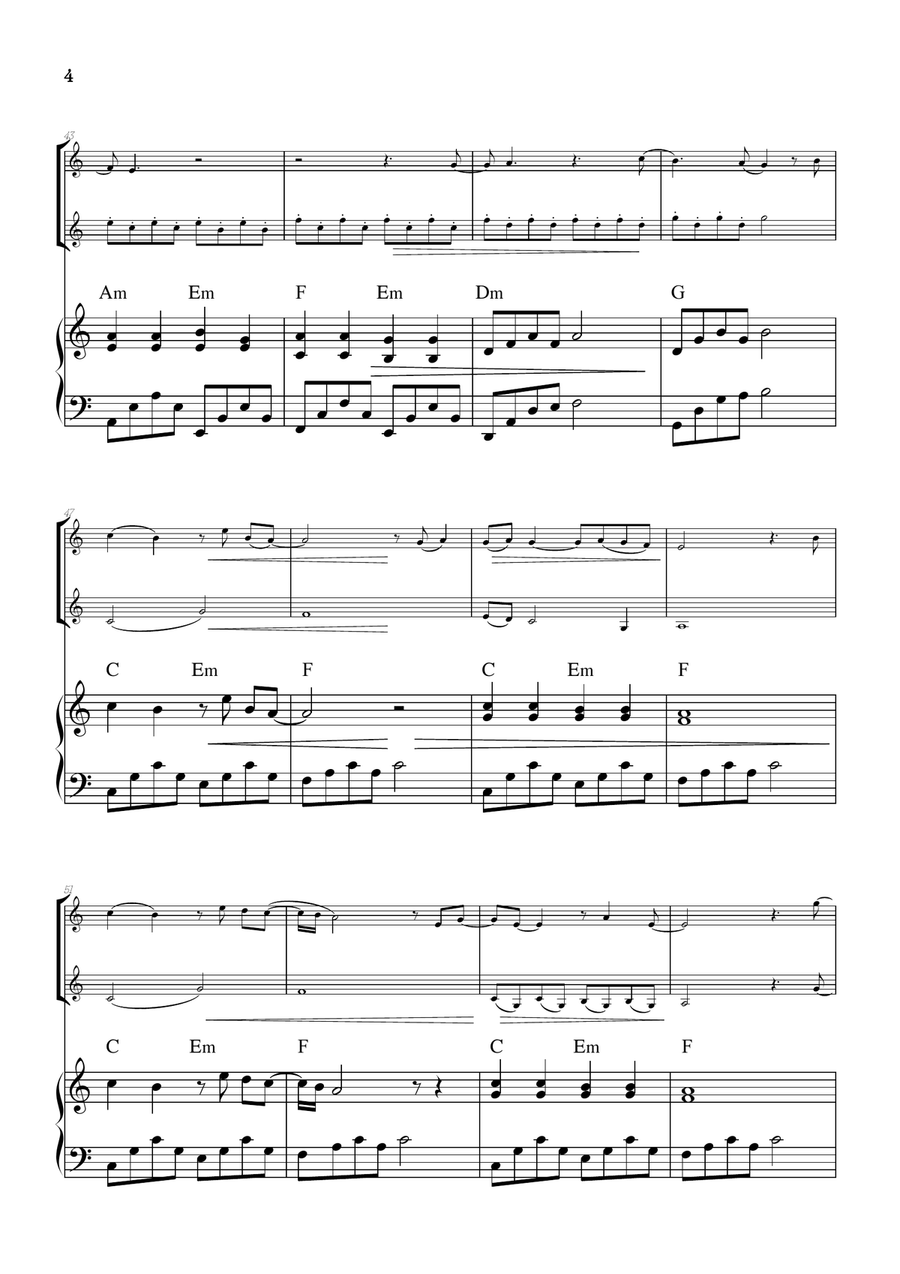 What Was I Made For? String Duet scores gallery preview page 4