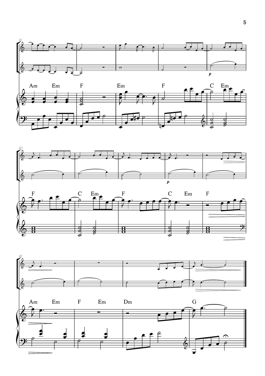 What Was I Made For? String Duet scores gallery preview page 5