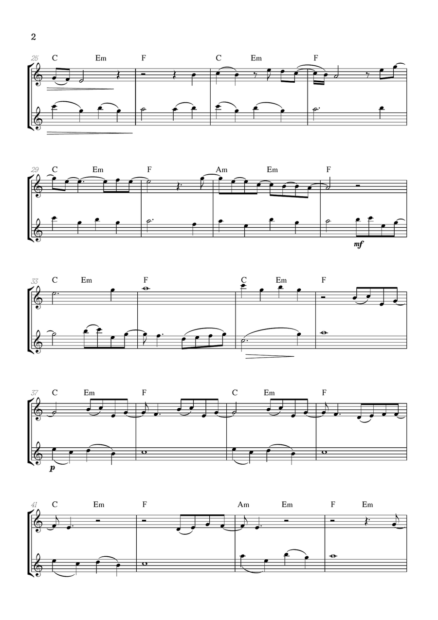 What Was I Made For? Flute Duet scores gallery preview page 2