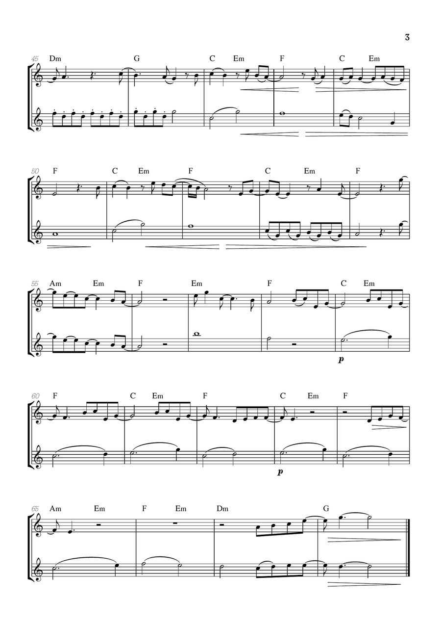 What Was I Made For? Flute Duet scores gallery preview page 3