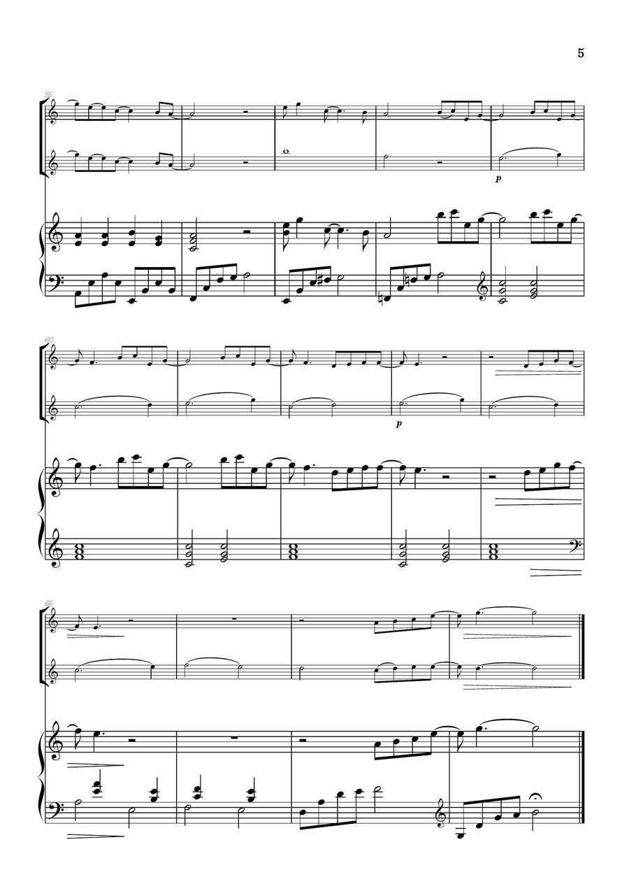 What Was I Made For? Woodwind Duet scores gallery preview page 5