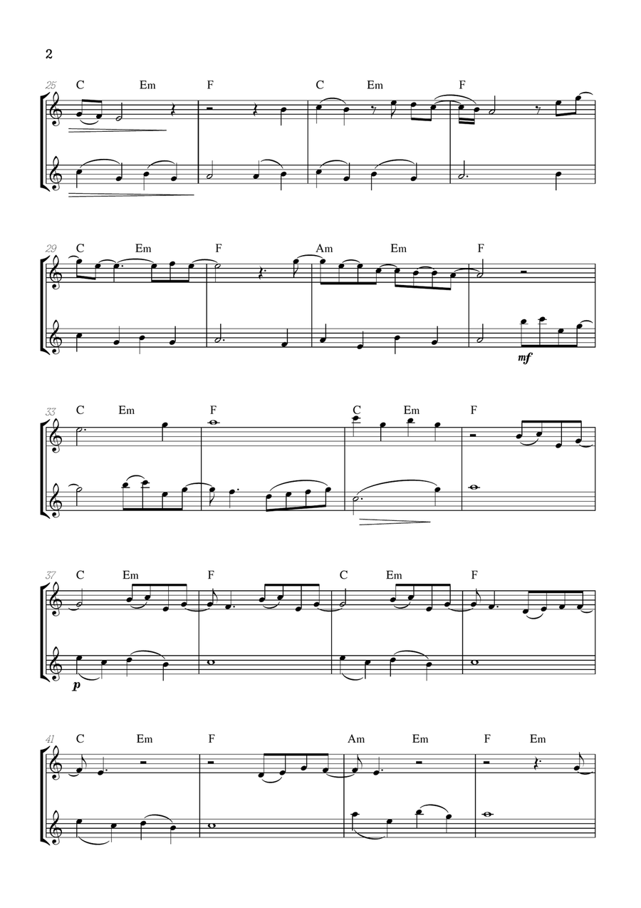 What Was I Made For? Woodwind Duet scores gallery preview page 2