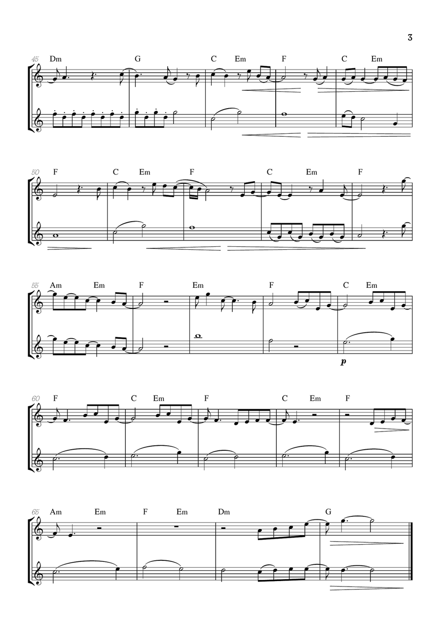 What Was I Made For? Woodwind Duet scores gallery preview page 3