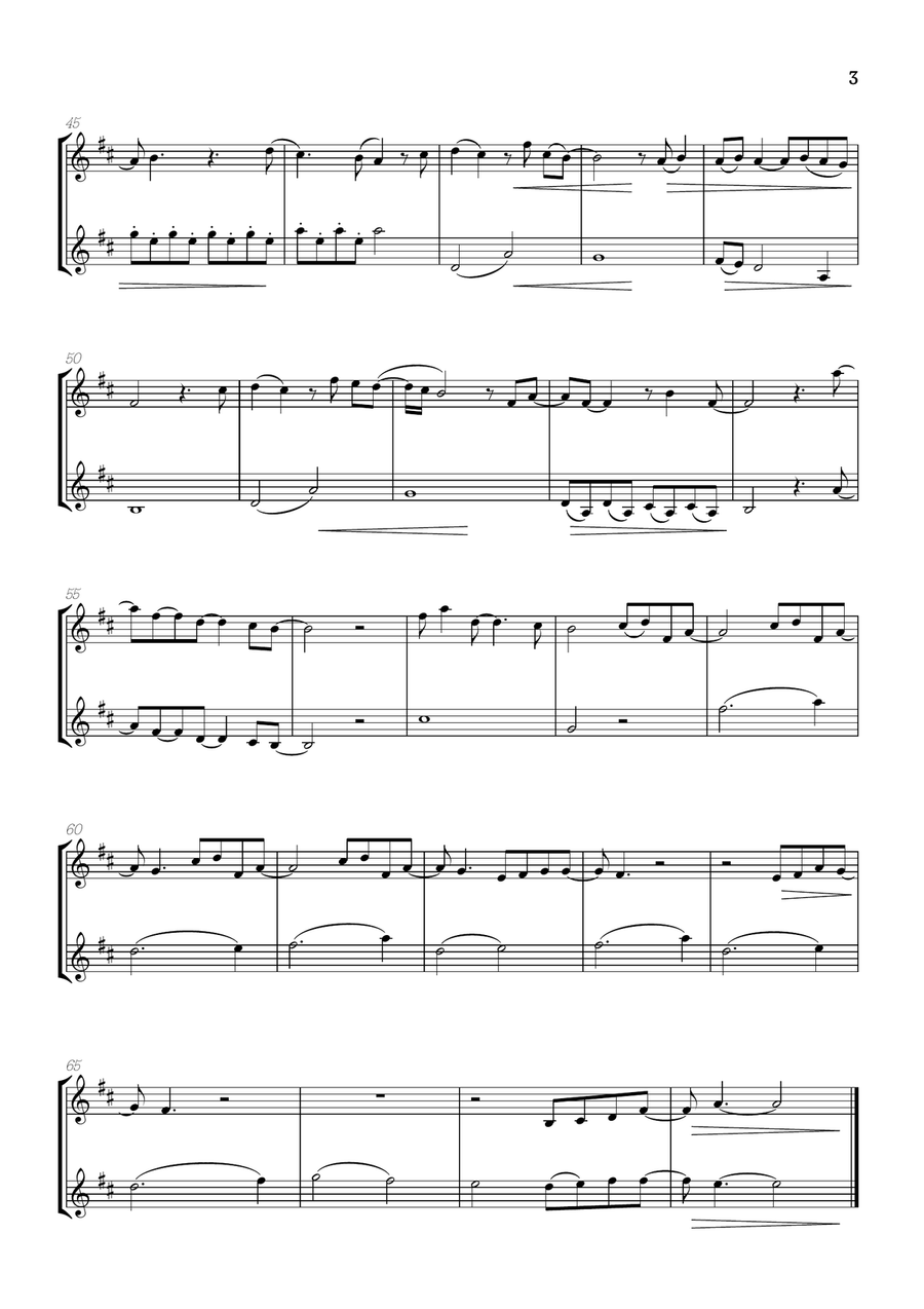 What Was I Made For? Trumpet Duet scores gallery preview page 3