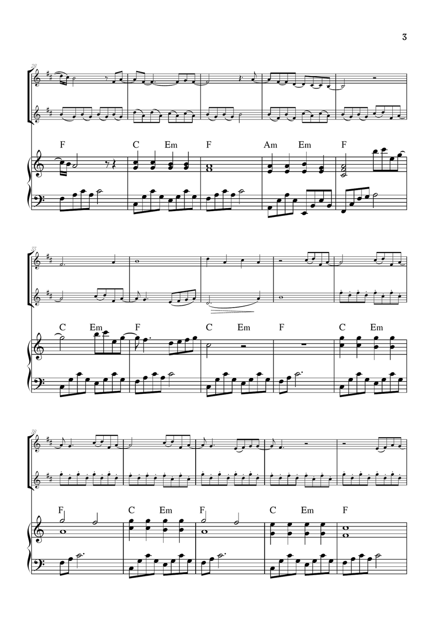 What Was I Made For? Trumpet Duet scores gallery preview page 3