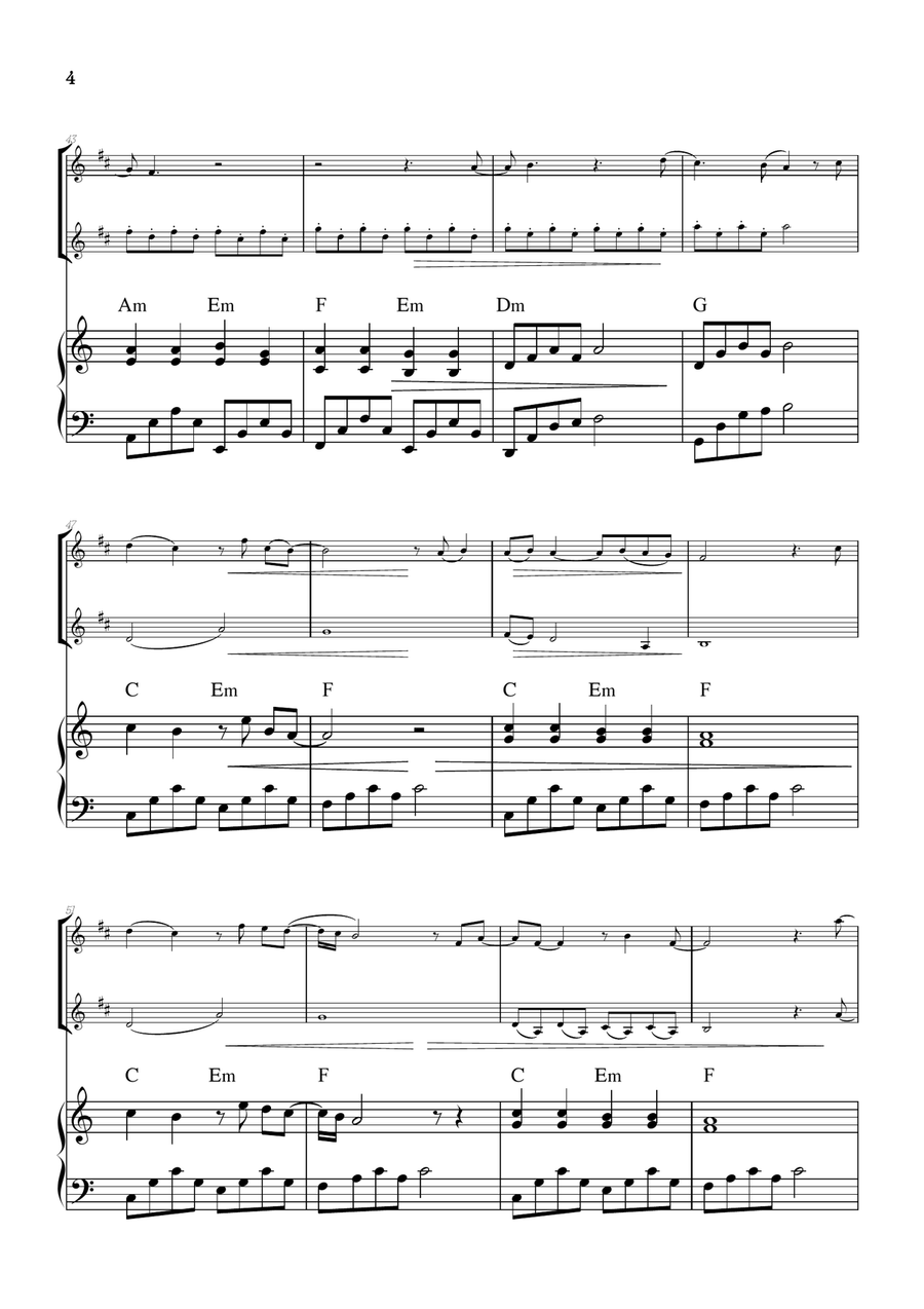 What Was I Made For? Trumpet Duet scores gallery preview page 4