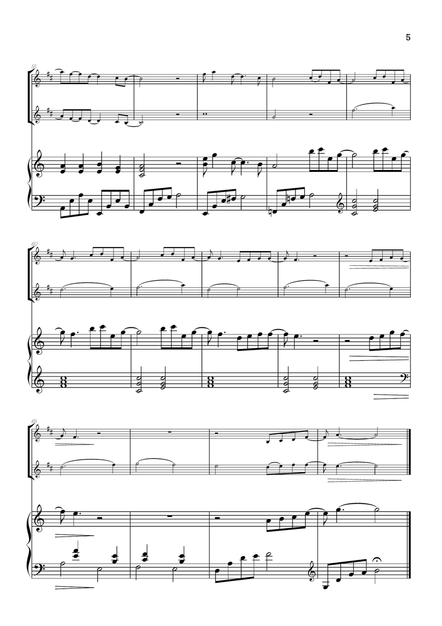 What Was I Made For? Trumpet Duet scores gallery preview page 5