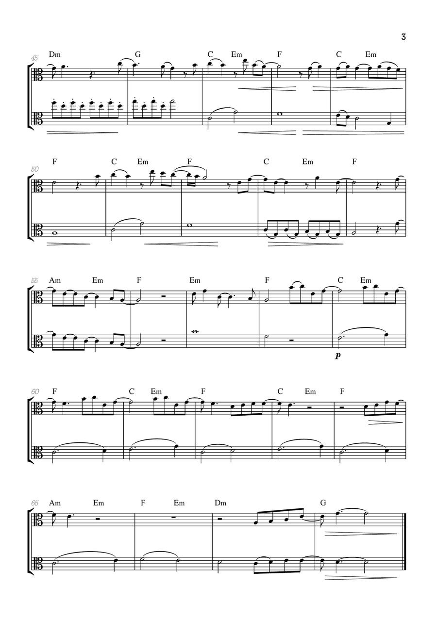 What Was I Made For? String Duet scores gallery preview page 3