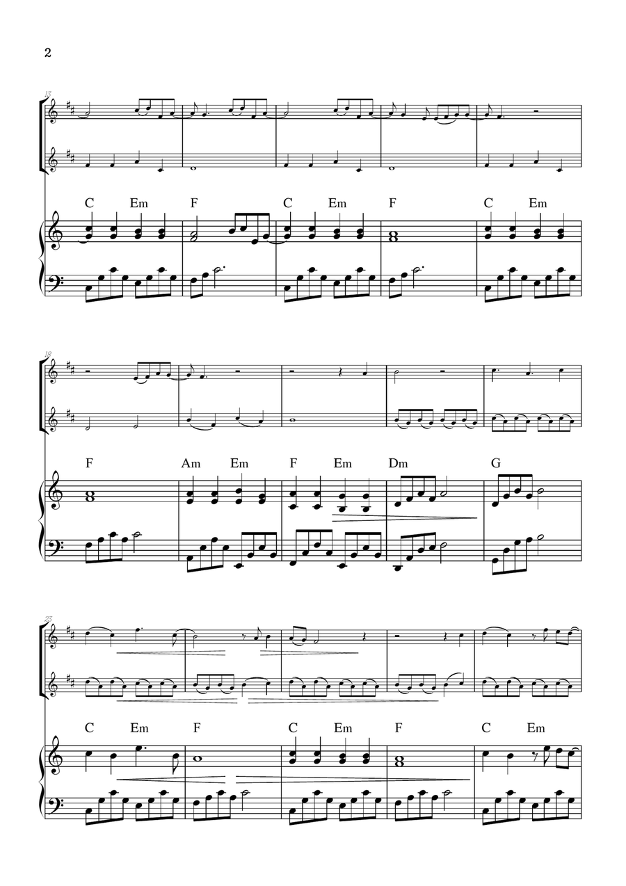 What Was I Made For? Woodwind Duet scores gallery preview page 2
