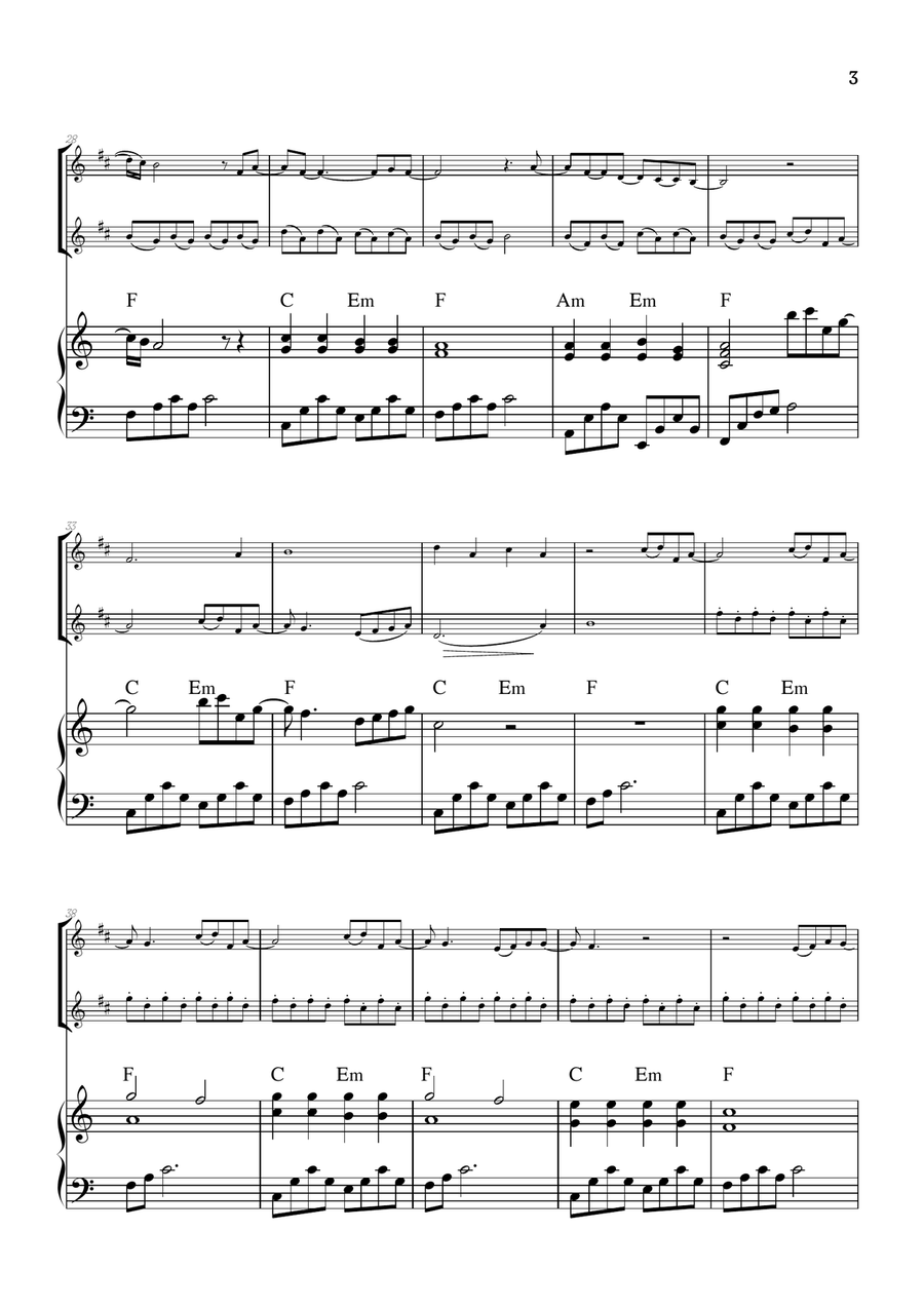 What Was I Made For? Woodwind Duet scores gallery preview page 3