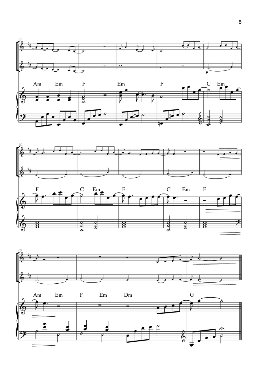 What Was I Made For? Woodwind Duet scores gallery preview page 5