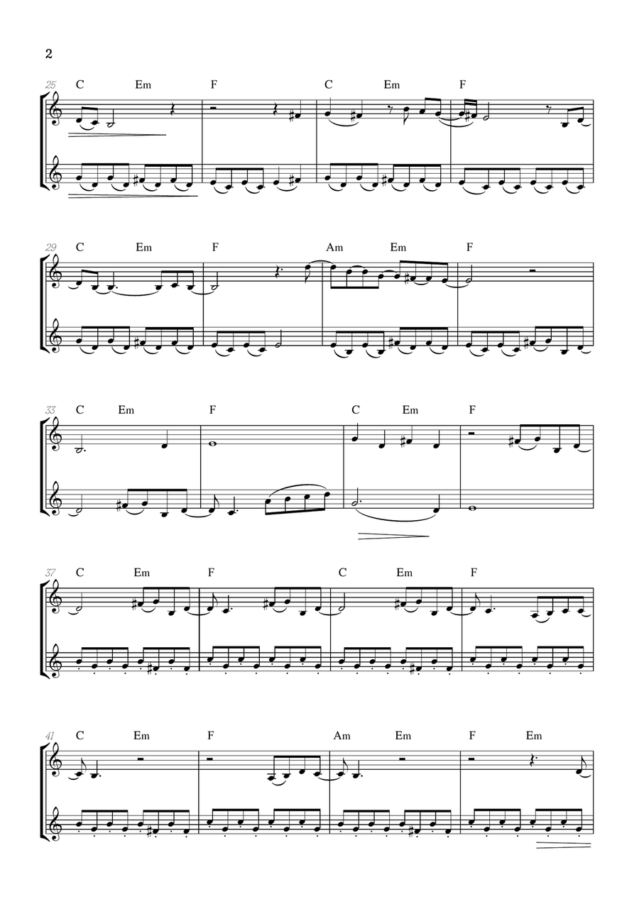 What Was I Made For? Brass Duet scores gallery preview page 2