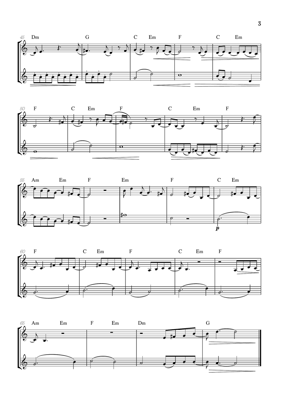 What Was I Made For? Brass Duet scores gallery preview page 3