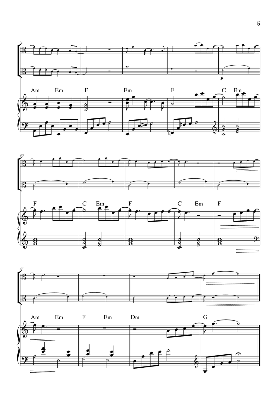 What Was I Made For? String Duet scores gallery preview page 5