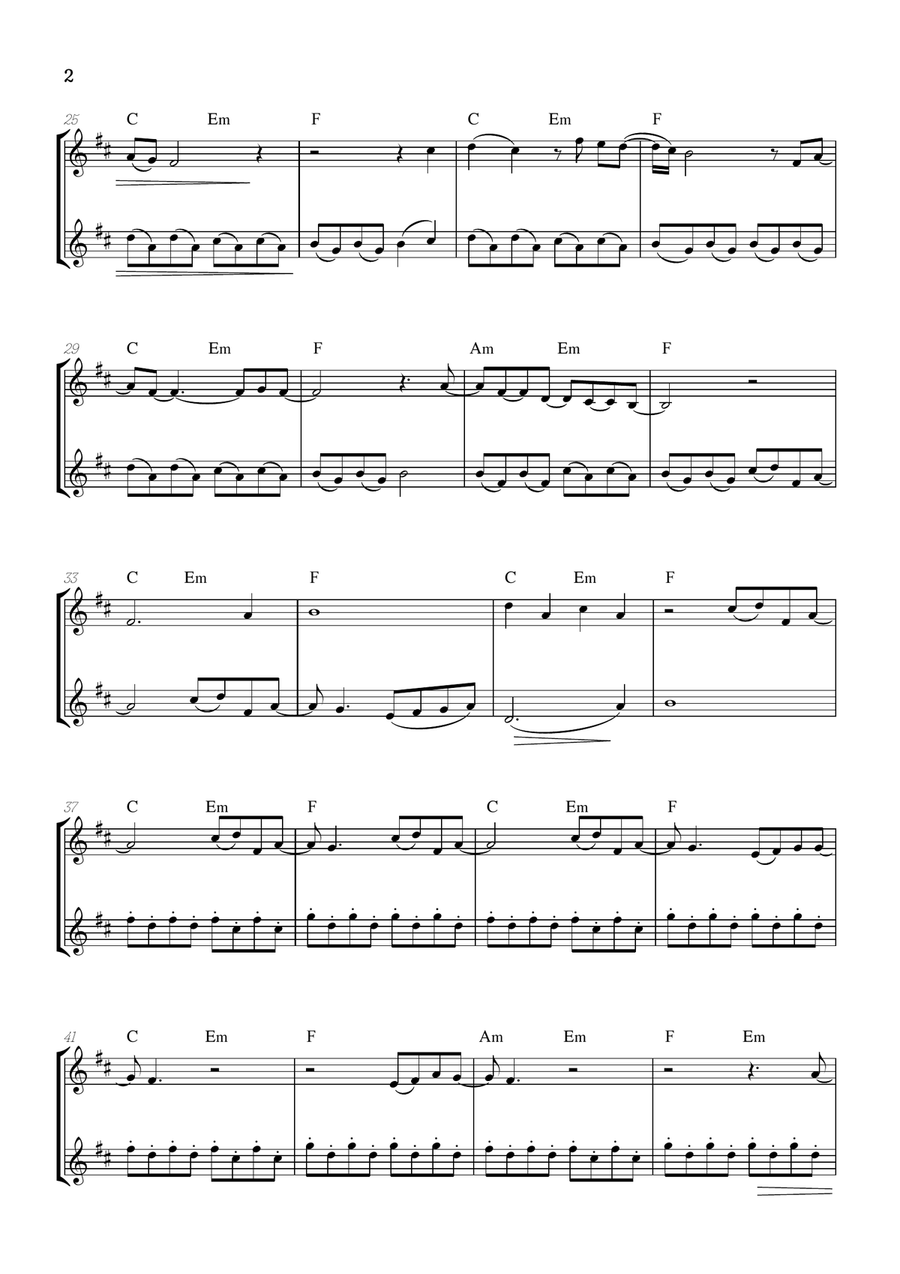 What Was I Made For? Clarinet Duet scores gallery preview page 2
