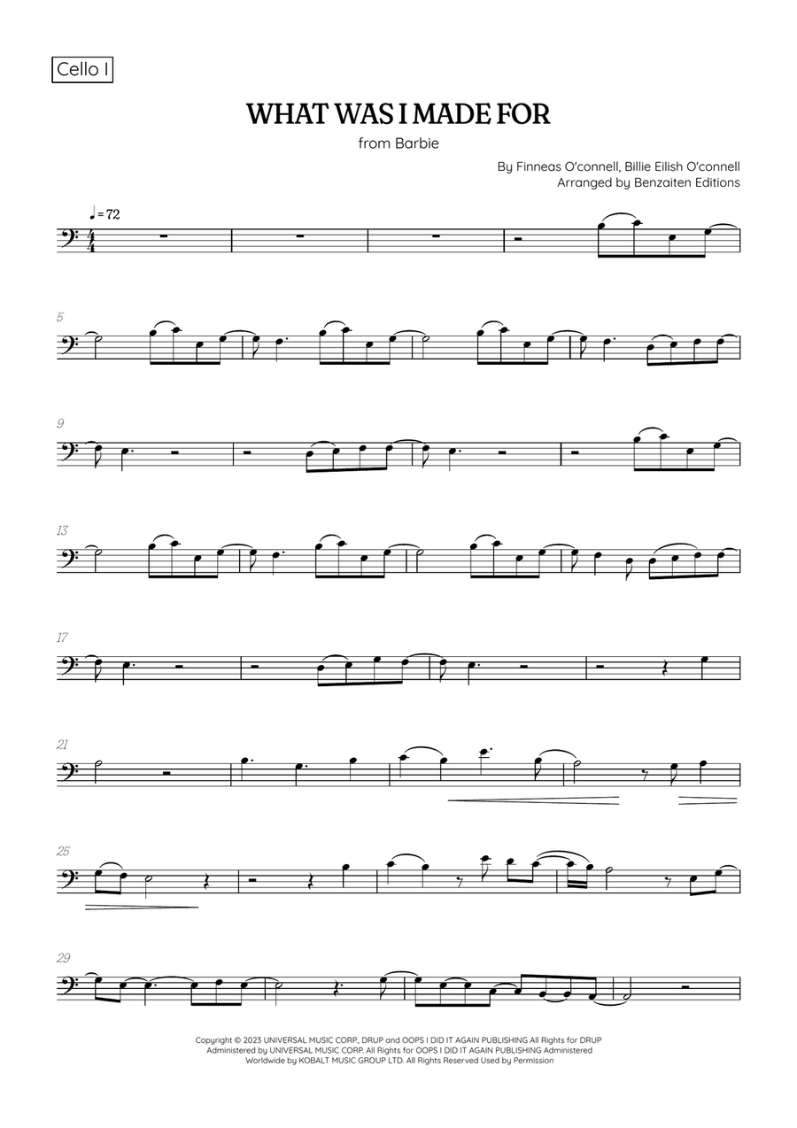 What Was I Made For? String Duet scores gallery preview page 4