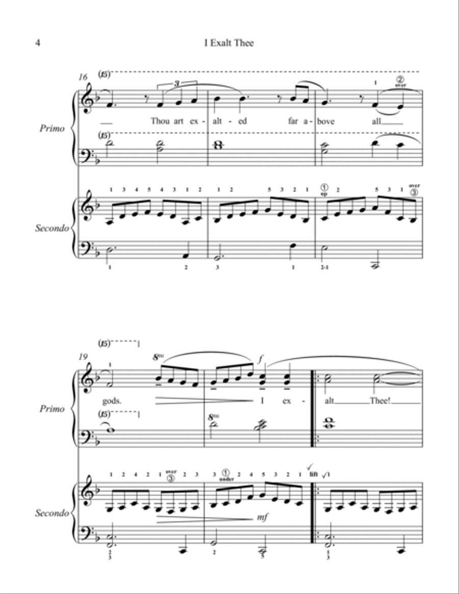 I Exalt Thee (Worthy Of All) 1 Piano, 4-Hands scores gallery preview page 5