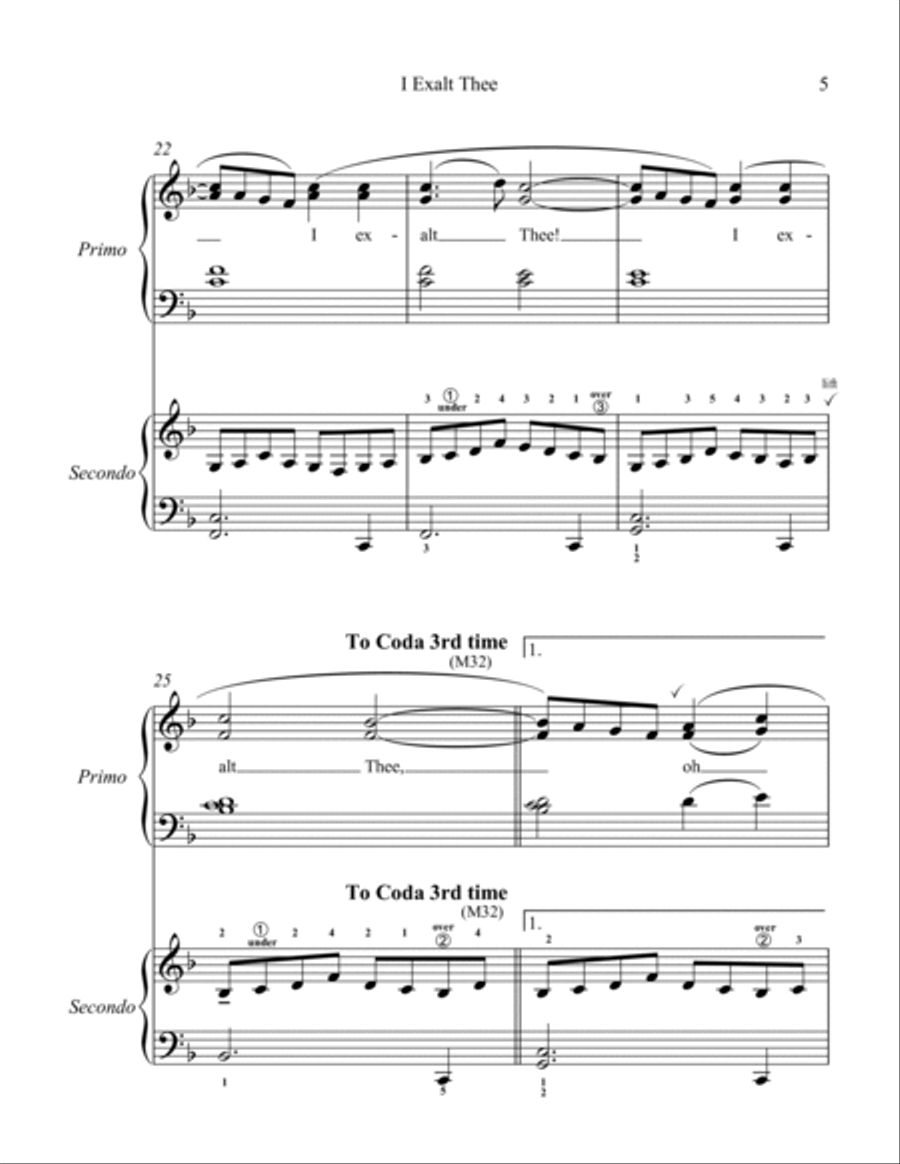 I Exalt Thee (Worthy Of All) 1 Piano, 4-Hands scores gallery preview page 6
