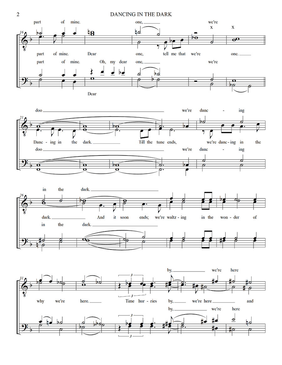 Dancing In The Dark Dancing In The Dark TTBB scores gallery preview page 2