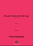 Clara Schumann-Die gute Nacht,die ich dir sage,WoO 17,in D Major