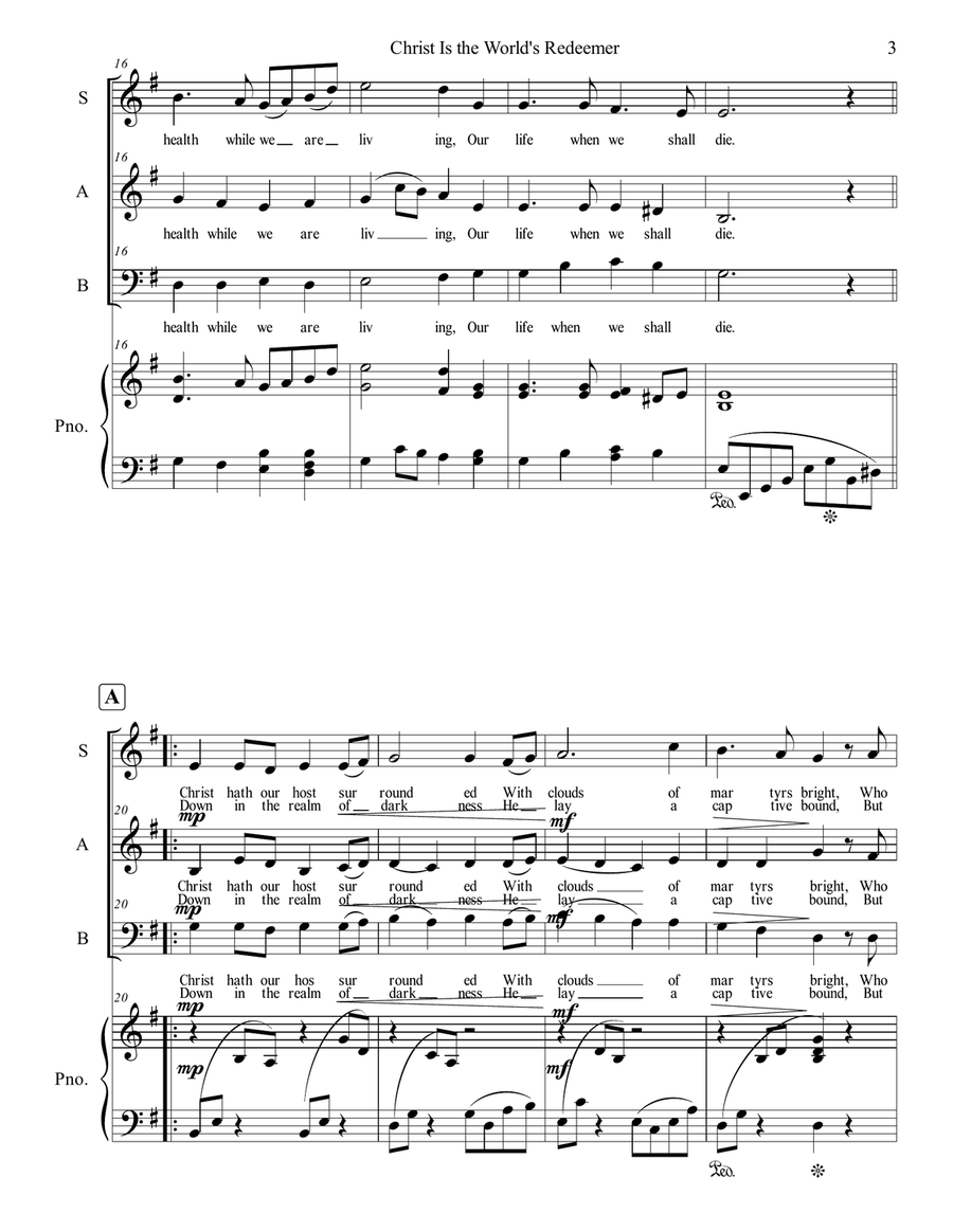 Christ Is the World's Redeemer 3-Part scores gallery preview page 3