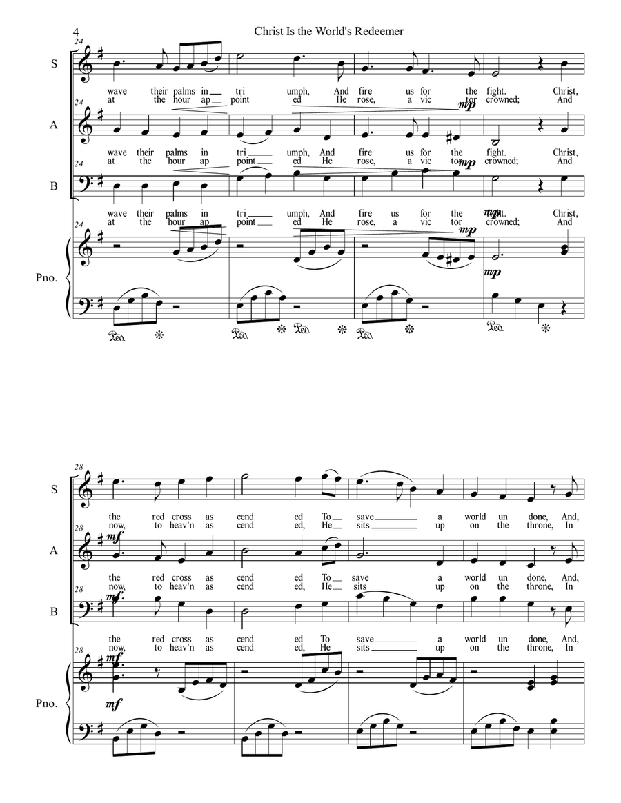 Christ Is the World's Redeemer 3-Part scores gallery preview page 4