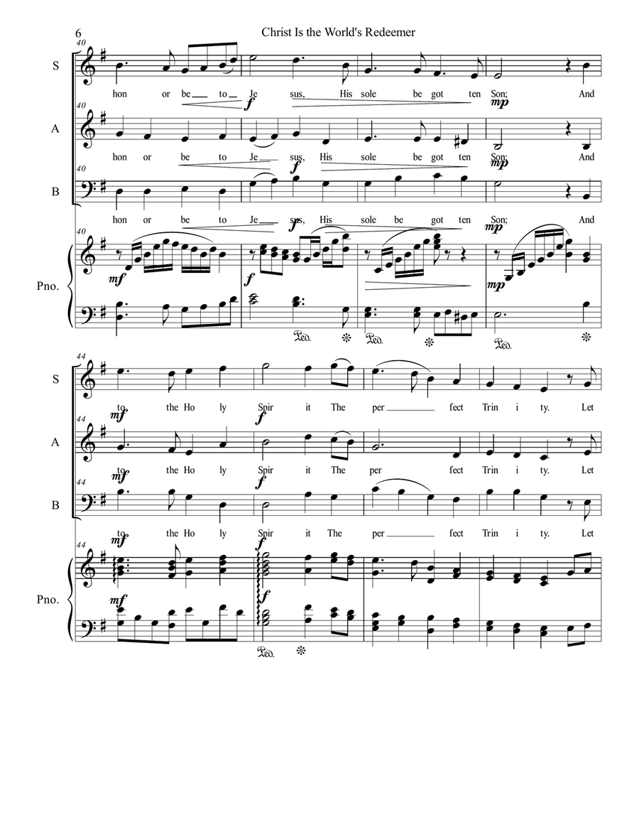 Christ Is the World's Redeemer 3-Part scores gallery preview page 6