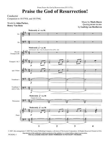 Praise the God of Resurrection! - Brass and Percussion Score and Parts - Digital