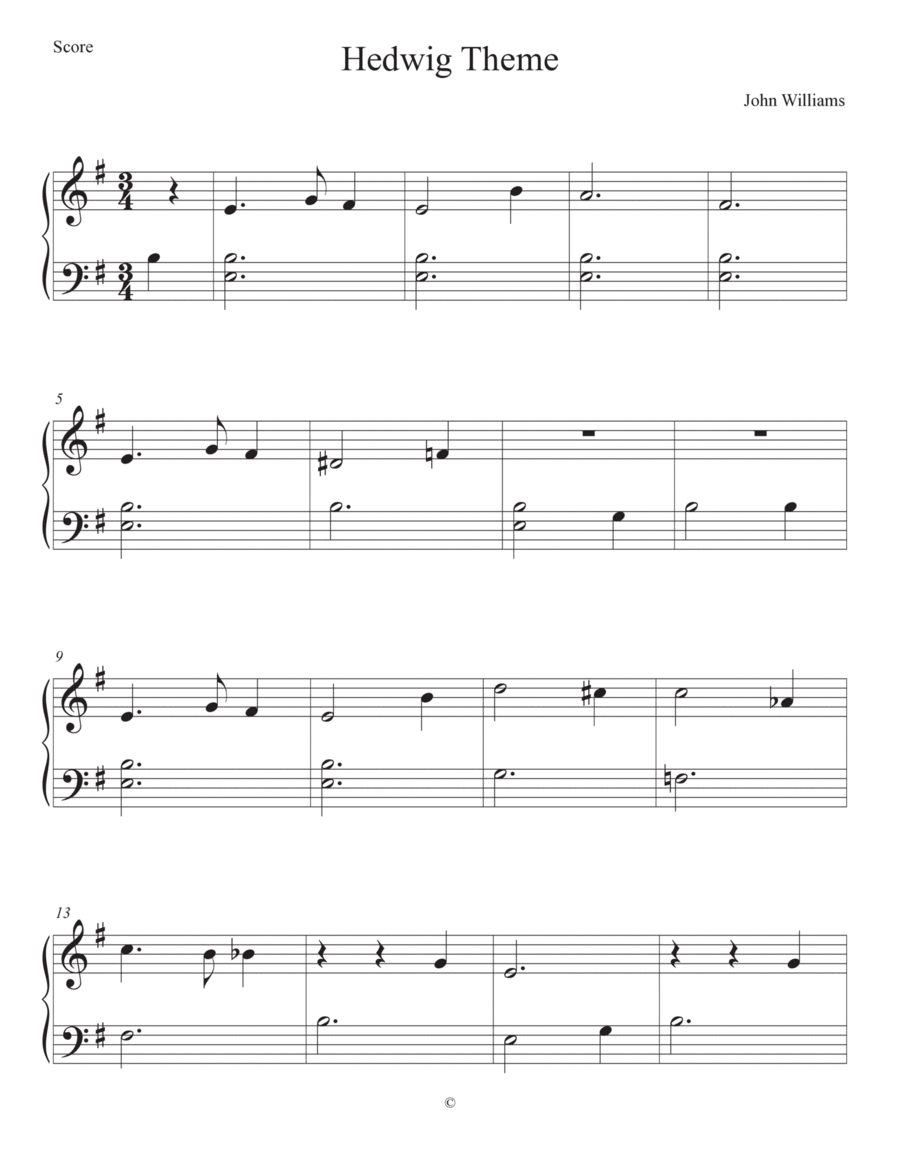 Harry Potter And The Prisoner Of Azkaban Title The Easy Piano scores gallery preview page 1