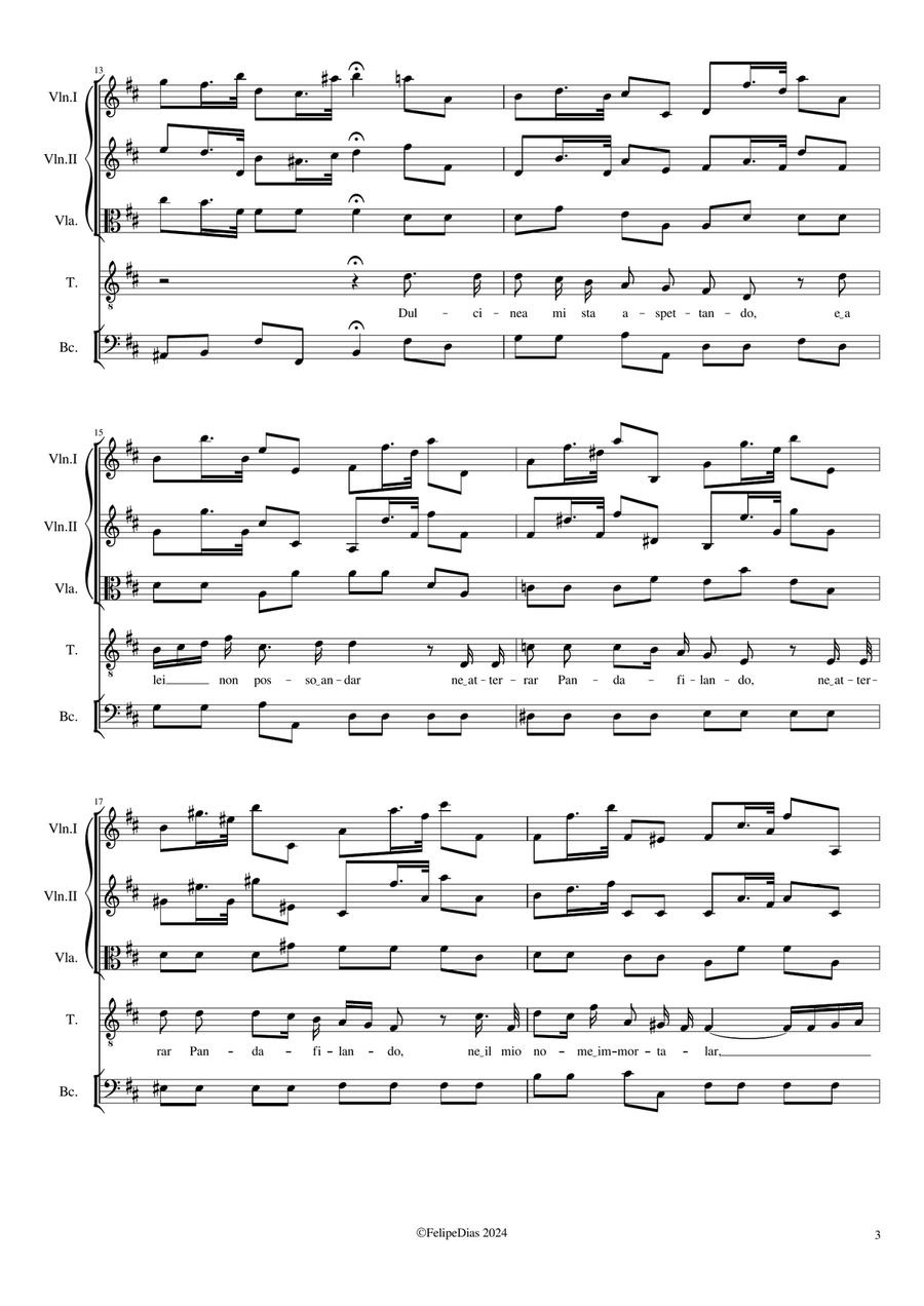 Qui sto appeso e il Ciel sa quando (Don Chisciotte) SA scores gallery preview page 3