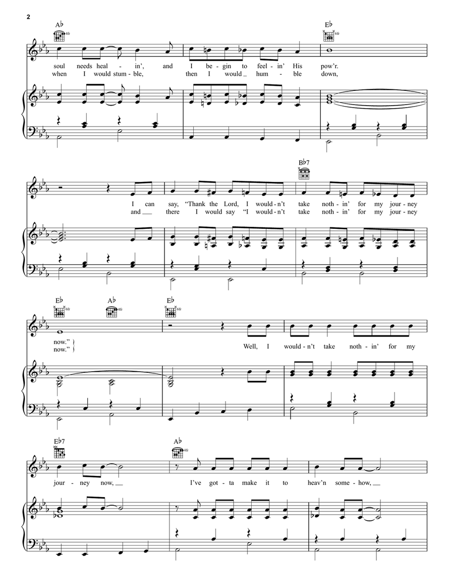I Wouldn't Take Nothing For My Journey Now Piano, Vocal, Guitar scores gallery preview page 2