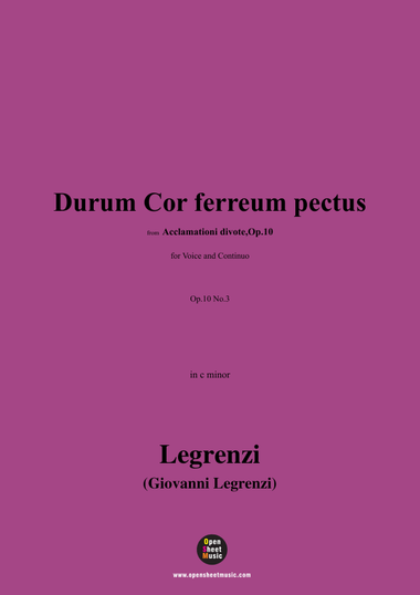 Legrenzi-Durum Cor ferreum pectus,Op.10 No.3,in c minor