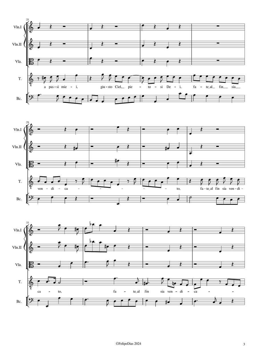 Scorta siate a passi miei (Giulio Cesare in Egitto, 1725 version) Small Ensemble scores gallery preview page 3
