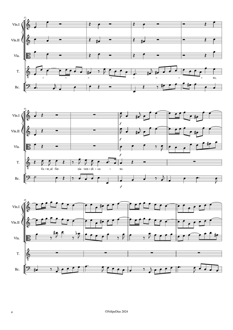 Scorta siate a passi miei (Giulio Cesare in Egitto, 1725 version) Small Ensemble scores gallery preview page 4