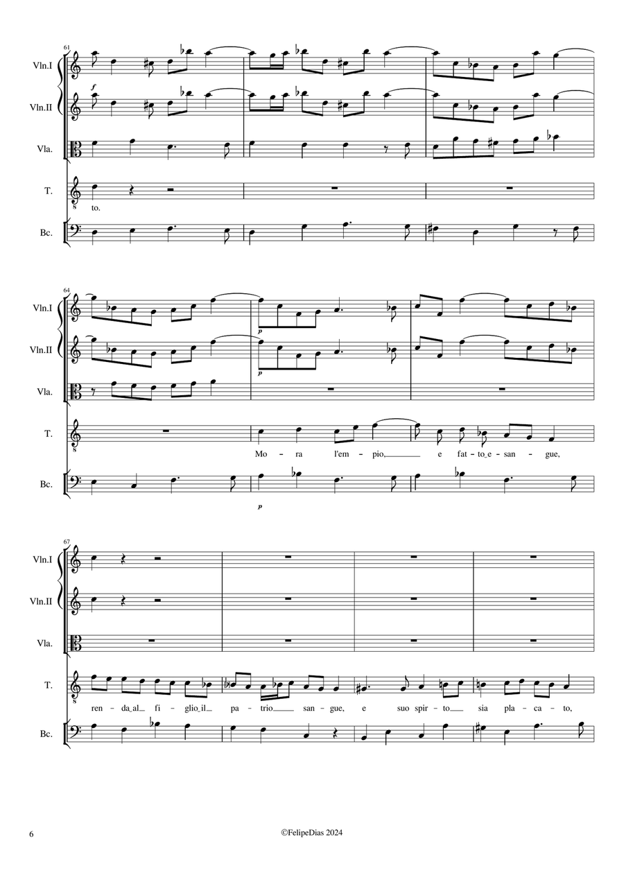 Scorta siate a passi miei (Giulio Cesare in Egitto, 1725 version) Small Ensemble scores gallery preview page 6