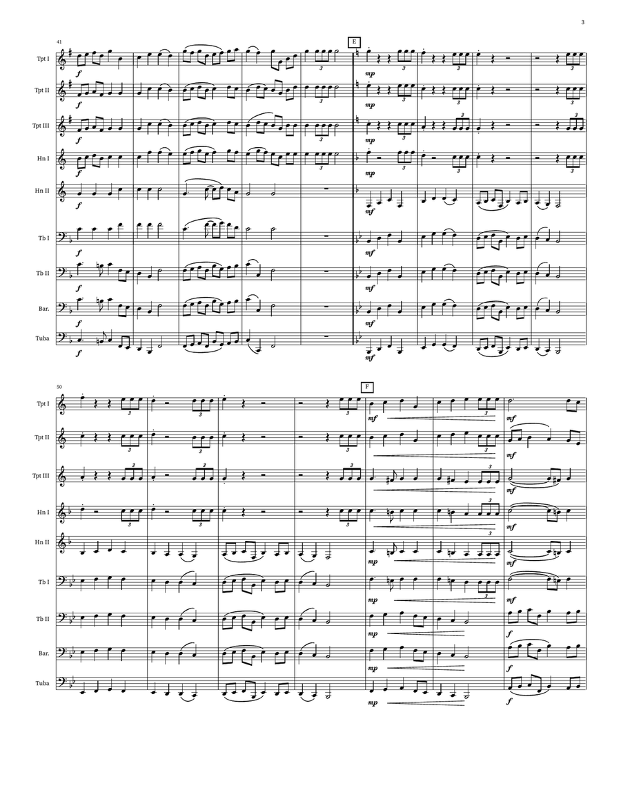 Christ the Lord is Risen Today: Prelude for Brass (Advanced Version) Brass Ensemble scores gallery preview page 3