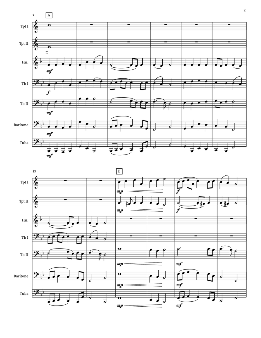 Christ the Lord is Risen Today: Prelude for Brass (Intermediate Version) Brass Ensemble scores gallery preview page 2