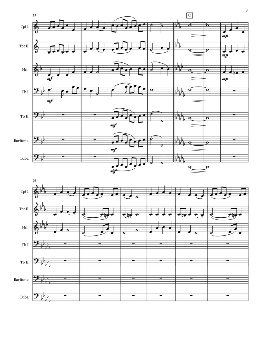 Christ the Lord is Risen Today: Prelude for Brass (Intermediate Version) Brass Ensemble scores gallery preview page 3