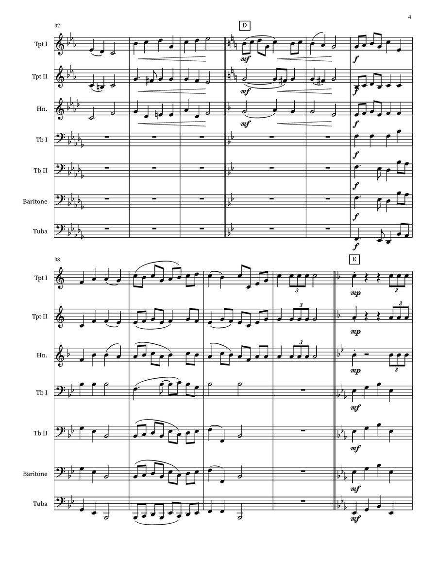 Christ the Lord is Risen Today: Prelude for Brass (Intermediate Version) Brass Ensemble scores gallery preview page 4