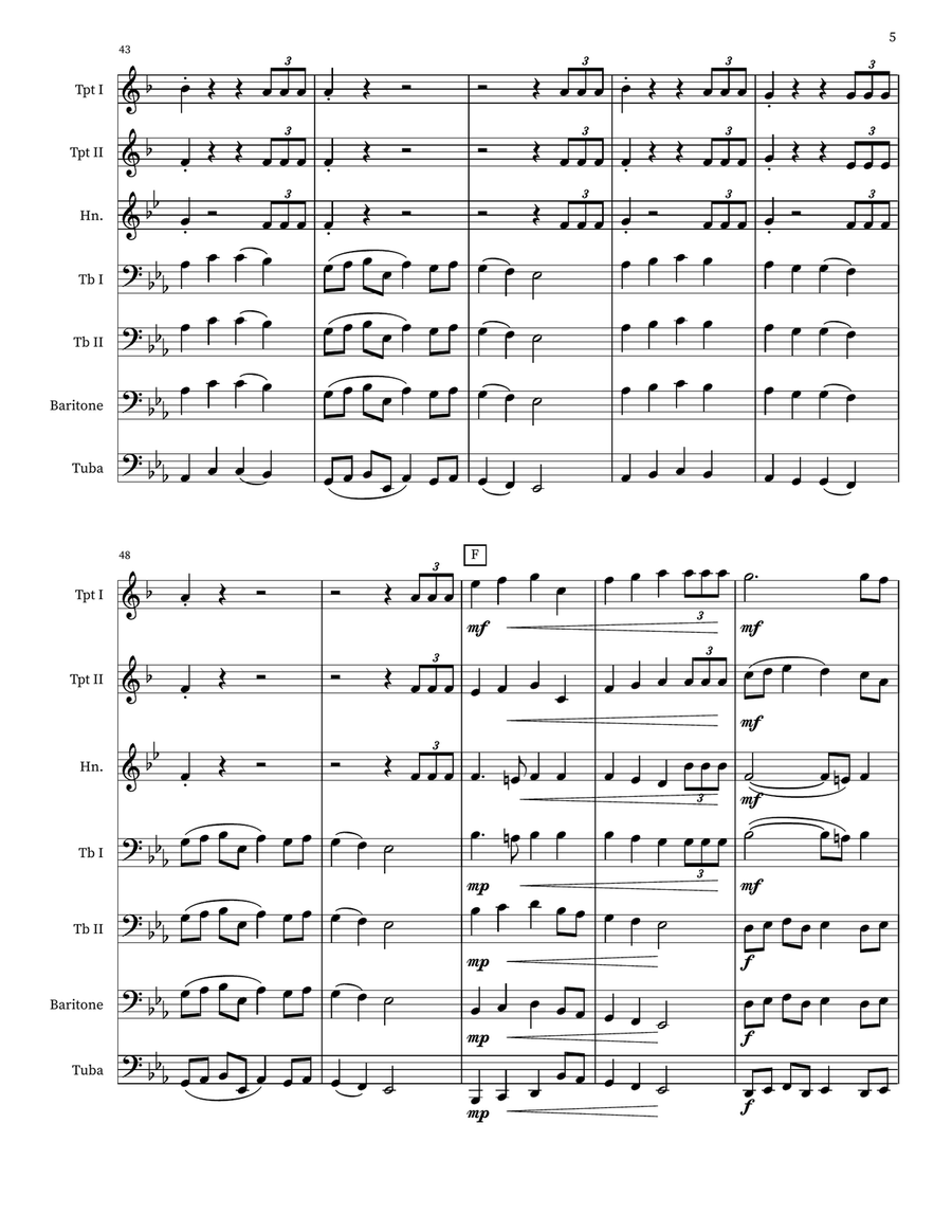 Christ the Lord is Risen Today: Prelude for Brass (Intermediate Version) Brass Ensemble scores gallery preview page 5